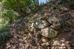 近年発見された佐和山城石垣・本丸南側｜高解像度画像サイズ：5616 x 3744 pixels｜写真番号：1P3J4282｜撮影：Canon EOS-1Ds Mark III